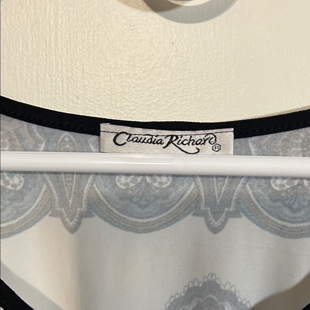 Claudia Richard Black and White Patterned Blouse - Picture 3 of 6